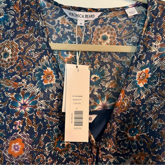 Veronica Beard Blanchett Floral Silk Blouse - Picture 5 of 6